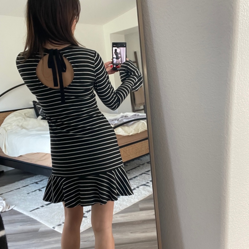 Saylor Striped Black and White mini Dress